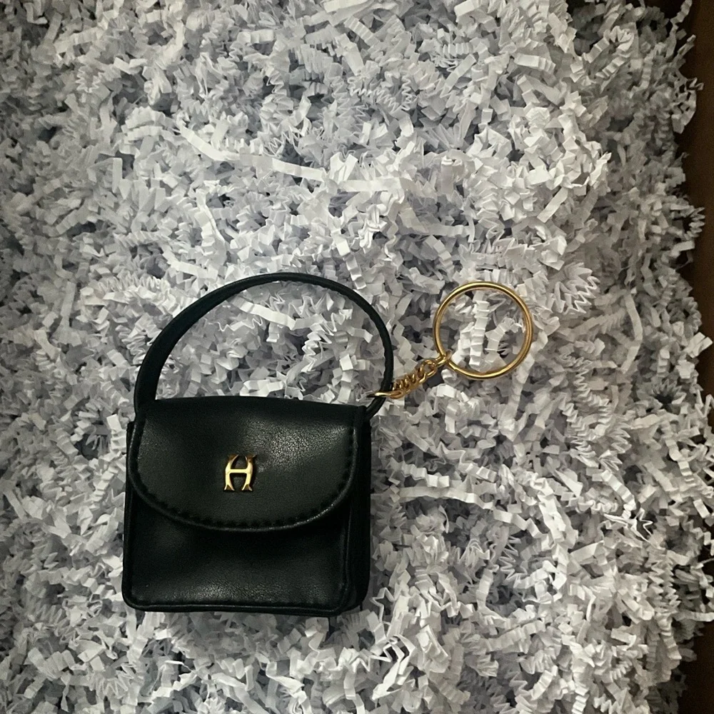 Heritage Black Mini Bag Charm with Gold Accent